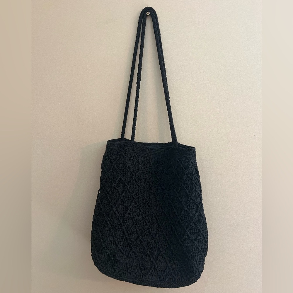 Black Kithie Lee Crochet Shoulder Bag